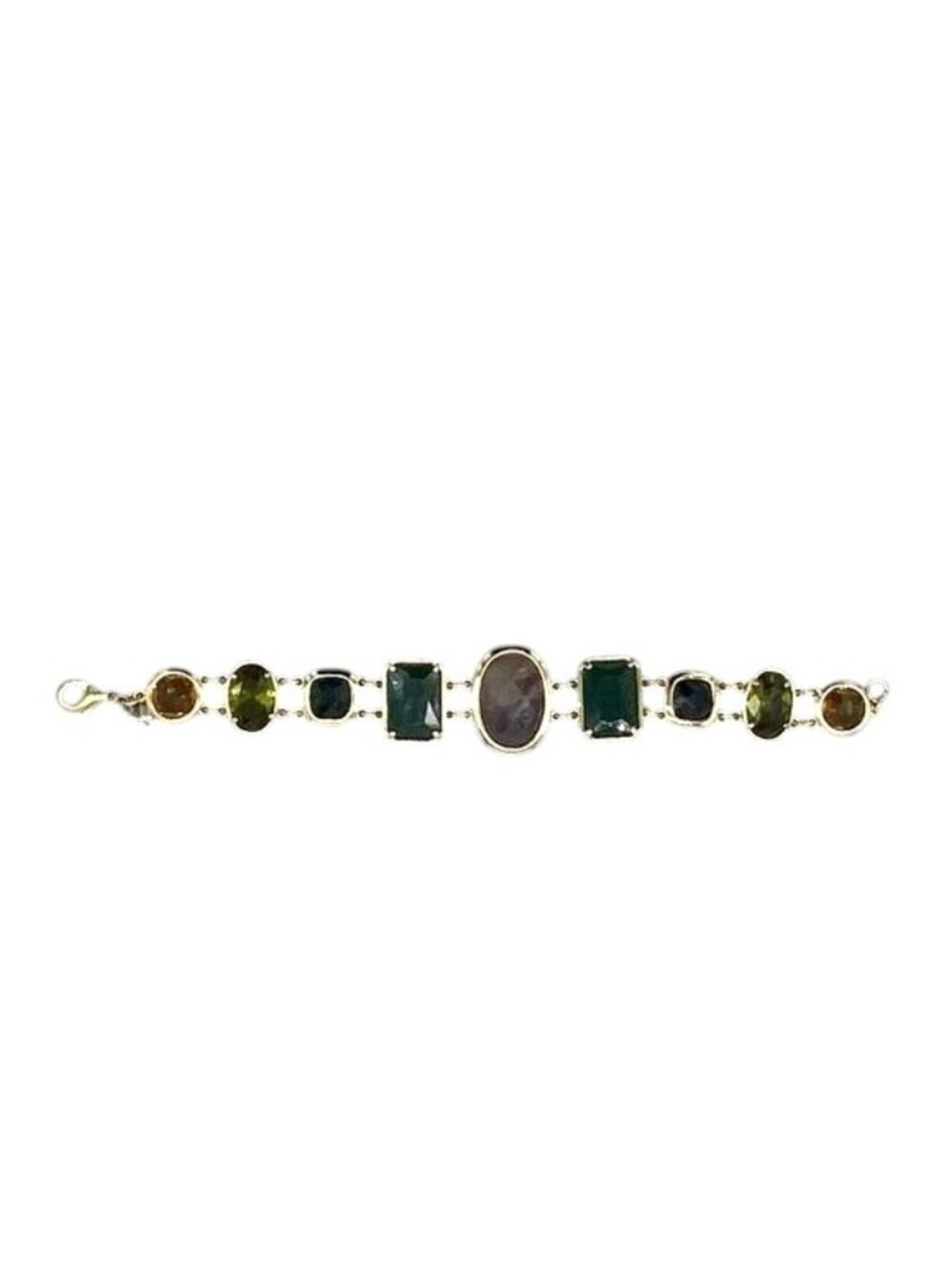 CAROLEE Multicolour Resin Acrylic Link Bracelet, 1990s Vintage, Monogram Pouch - Picture 2 of 6